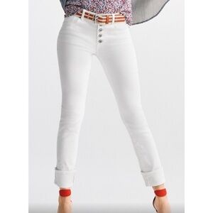 CAbi White Straight Leg Jeans
